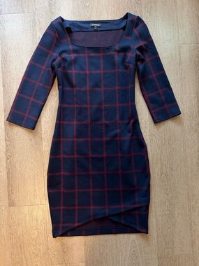 Express Navy plaid Dress